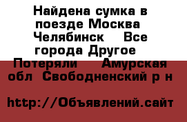 Найдена сумка в поезде Москва -Челябинск. - Все города Другое » Потеряли   . Амурская обл.,Свободненский р-н